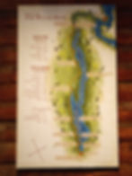A map on display at the Fort William Henry Museum showing Montcalm and Levis' path towards the fort for the siege. Photo from Tim Dusablon.