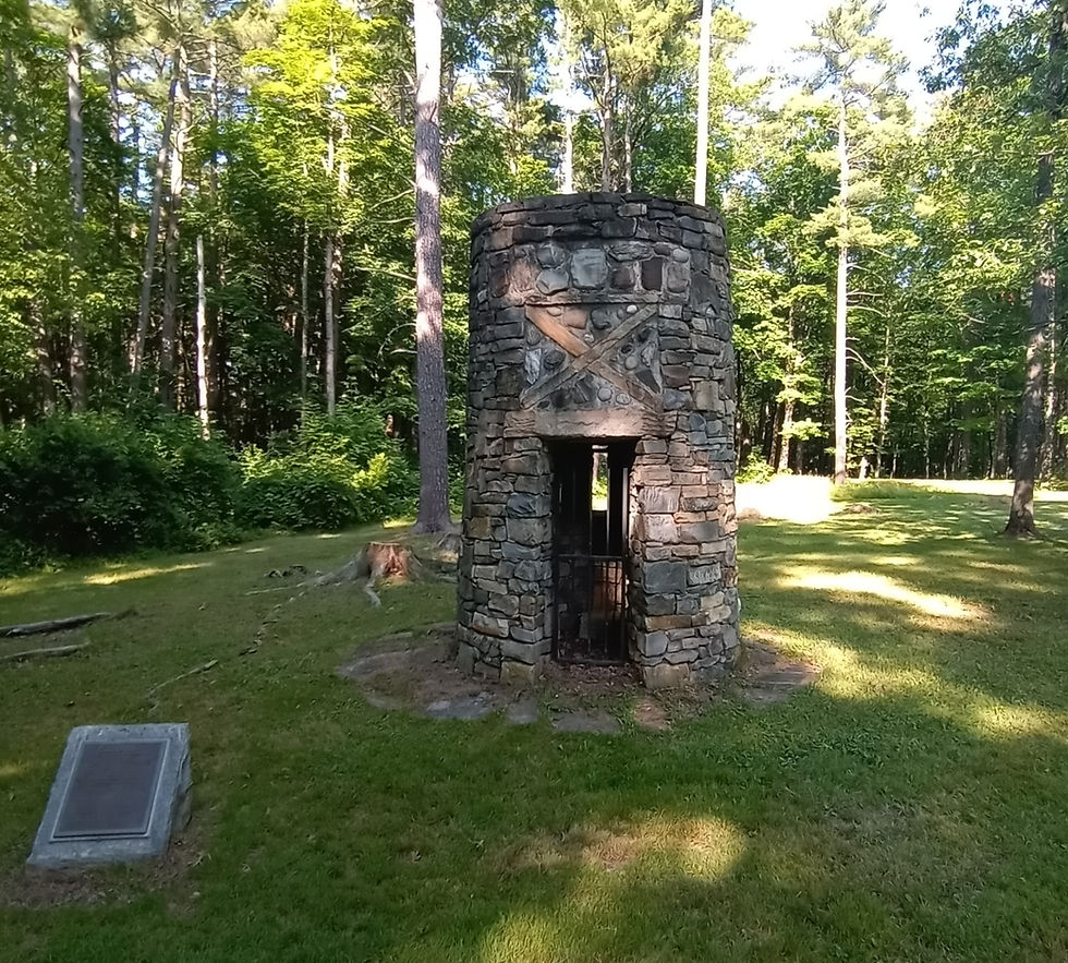 A stone monument dedicated to the Black Watch, who fought valiantly but sustained heavy losses during the Battle of Carillon. Photo from Tim Dusablon.
