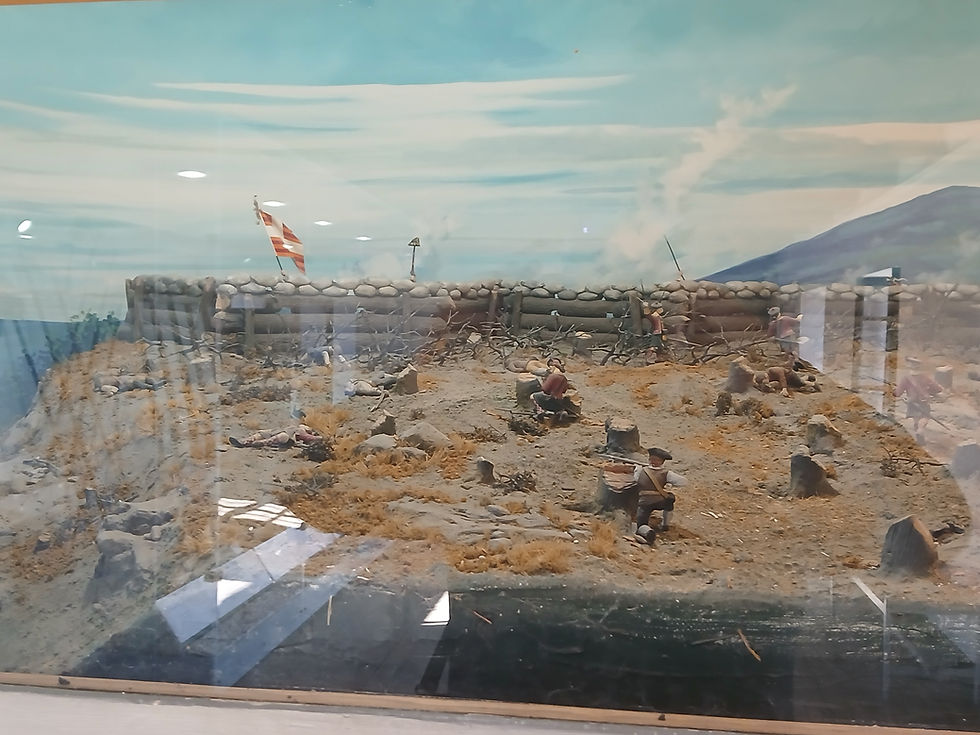 A display at the Fort Ticonderoga Museum depicting the French Lines during the Battle of Carillon. Photo from Tim Dusablon.