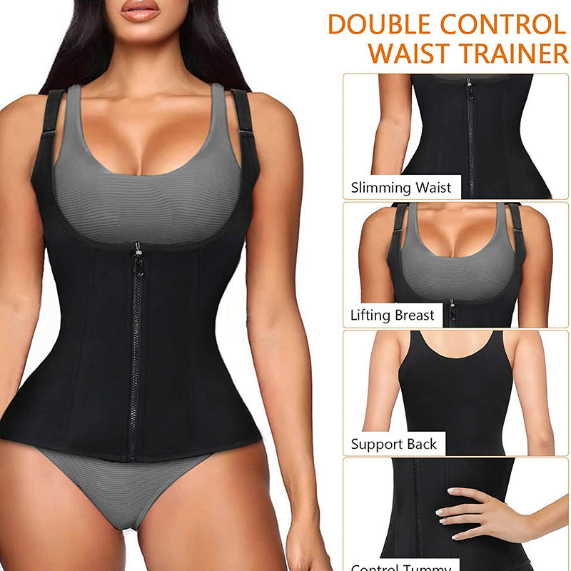 Miniatura: Women Waist Trainer Corset Zipper Vest Body Shaper Cincher Shapewear Slimming Be