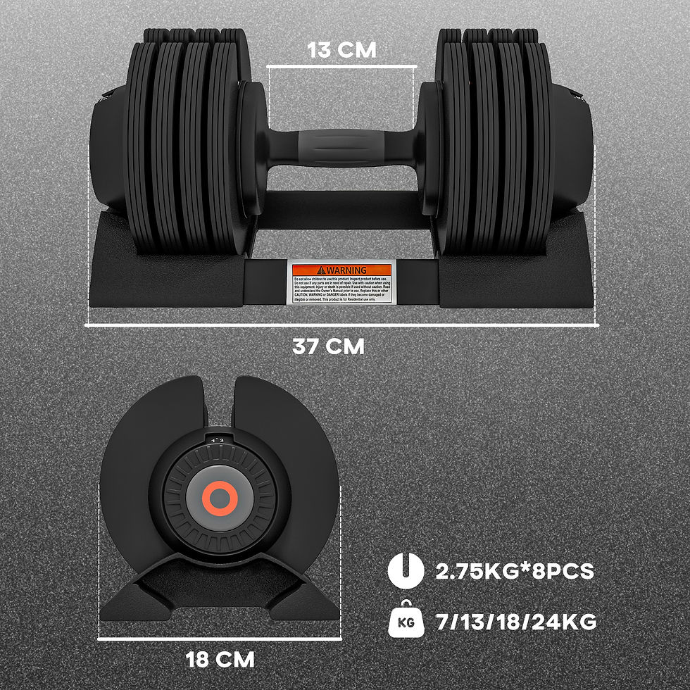 Miniatura: Adjustable Dumbbells Set, 4-in-1 Weights Set with Storage Tray and Non-Slip Hand
