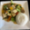 Tofu und Gemüse mit rotes Curry / Szechuan / Schwarze Bohnen