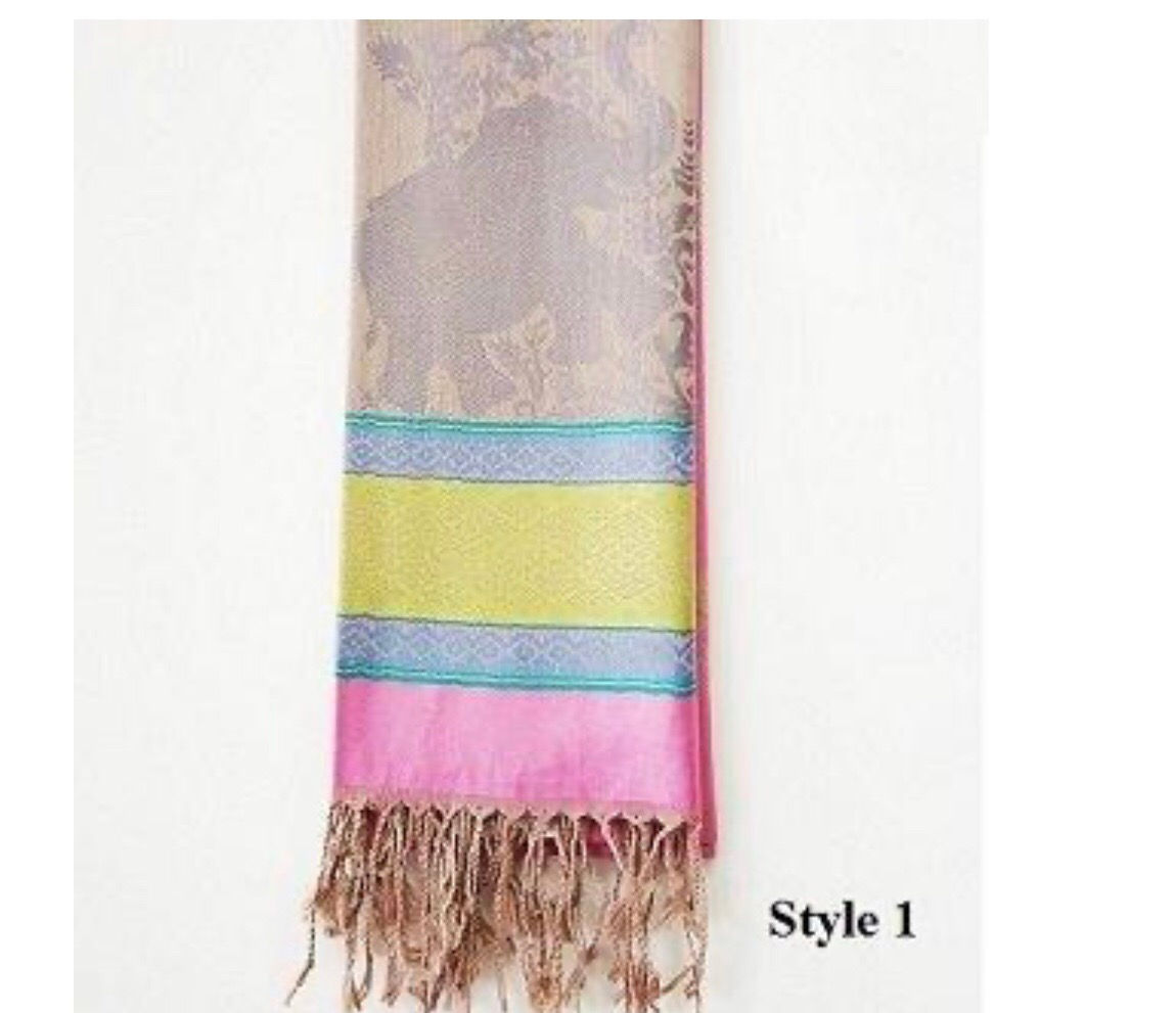 Pink Scarf with Butterfly
