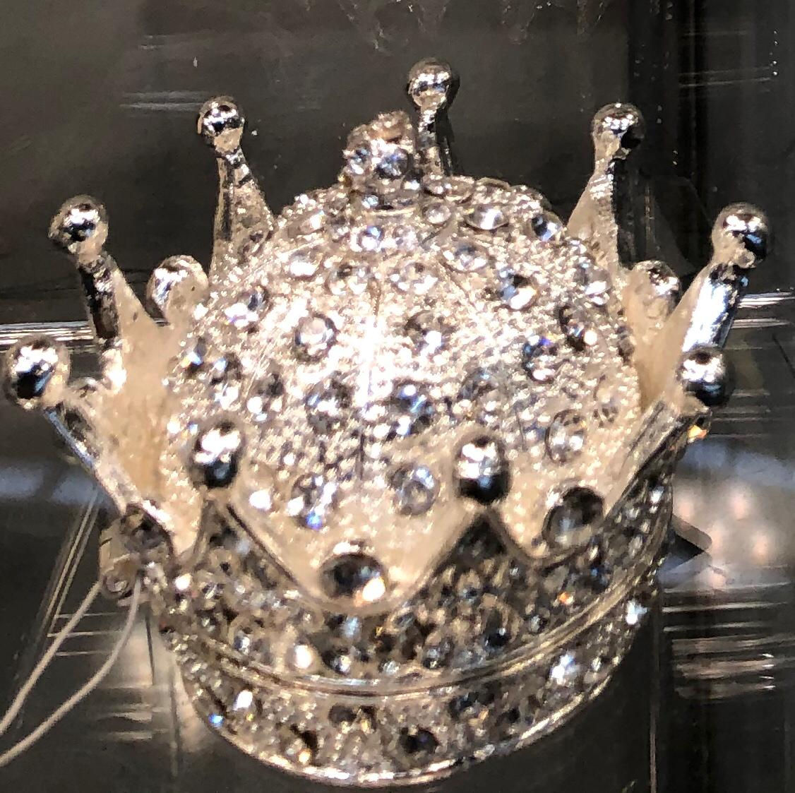 Silver Crown Shape Ring Box