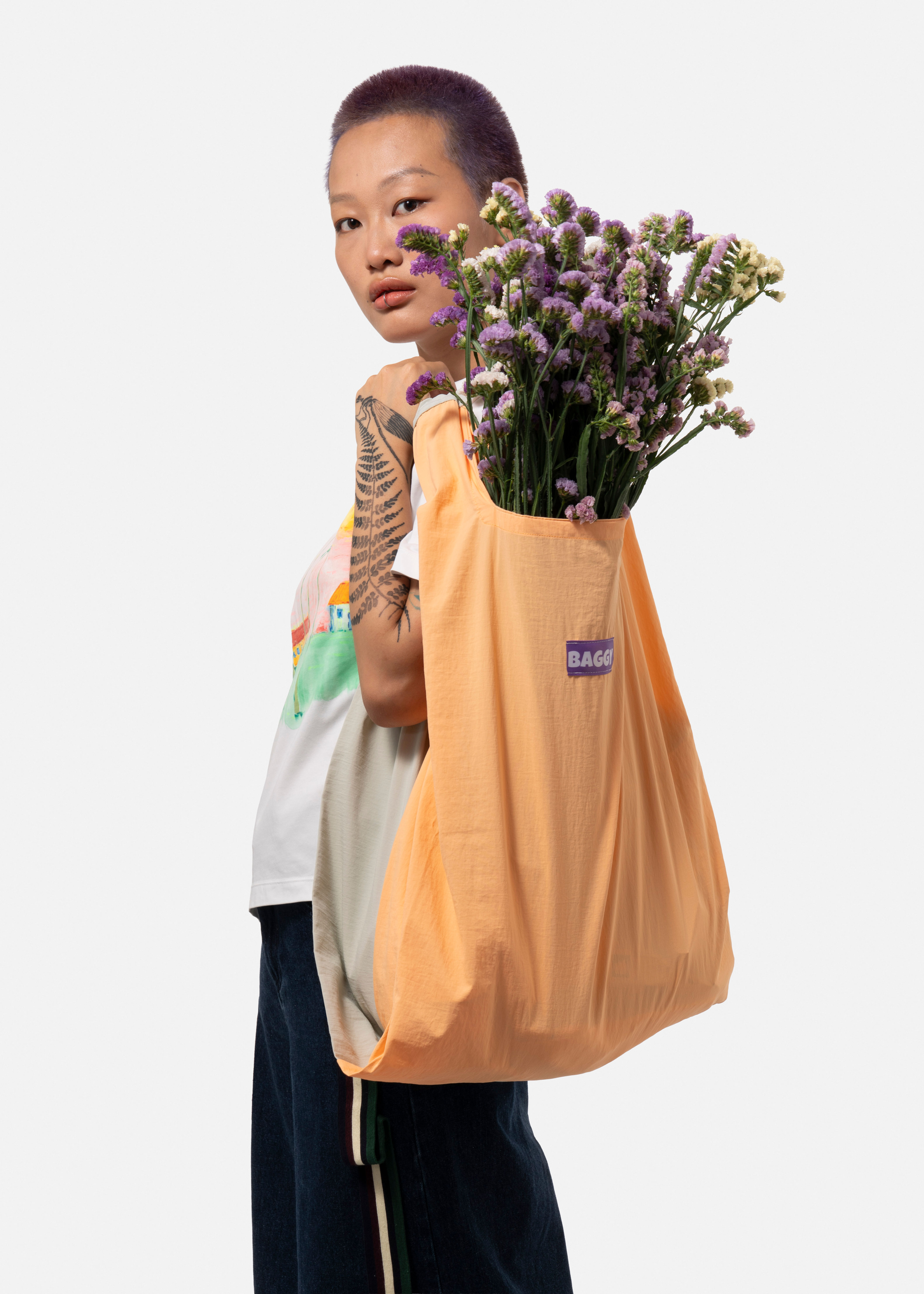 Baggy - salmon&grey color