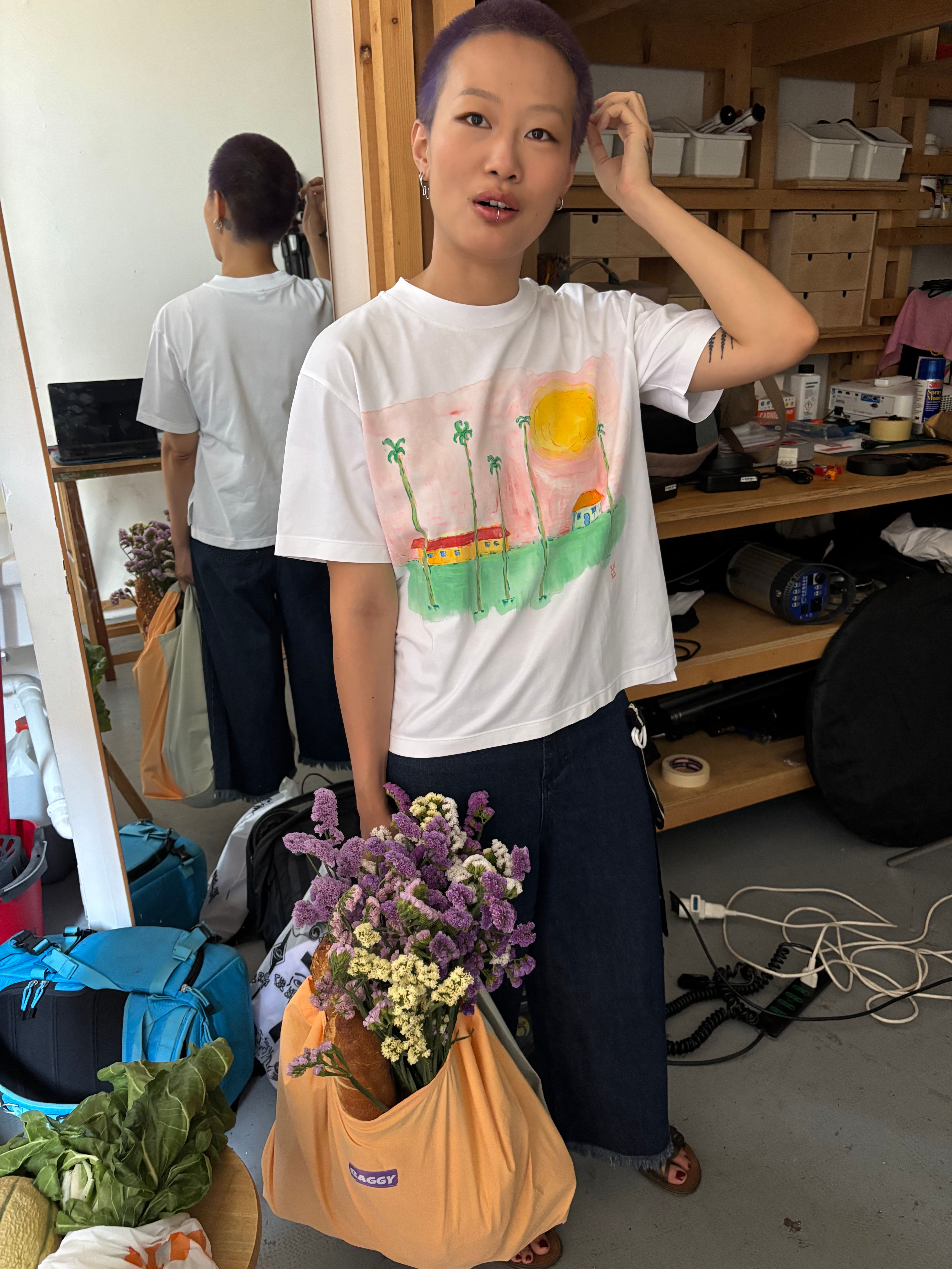 Pôr do sol - printed or hand painted t-shirt