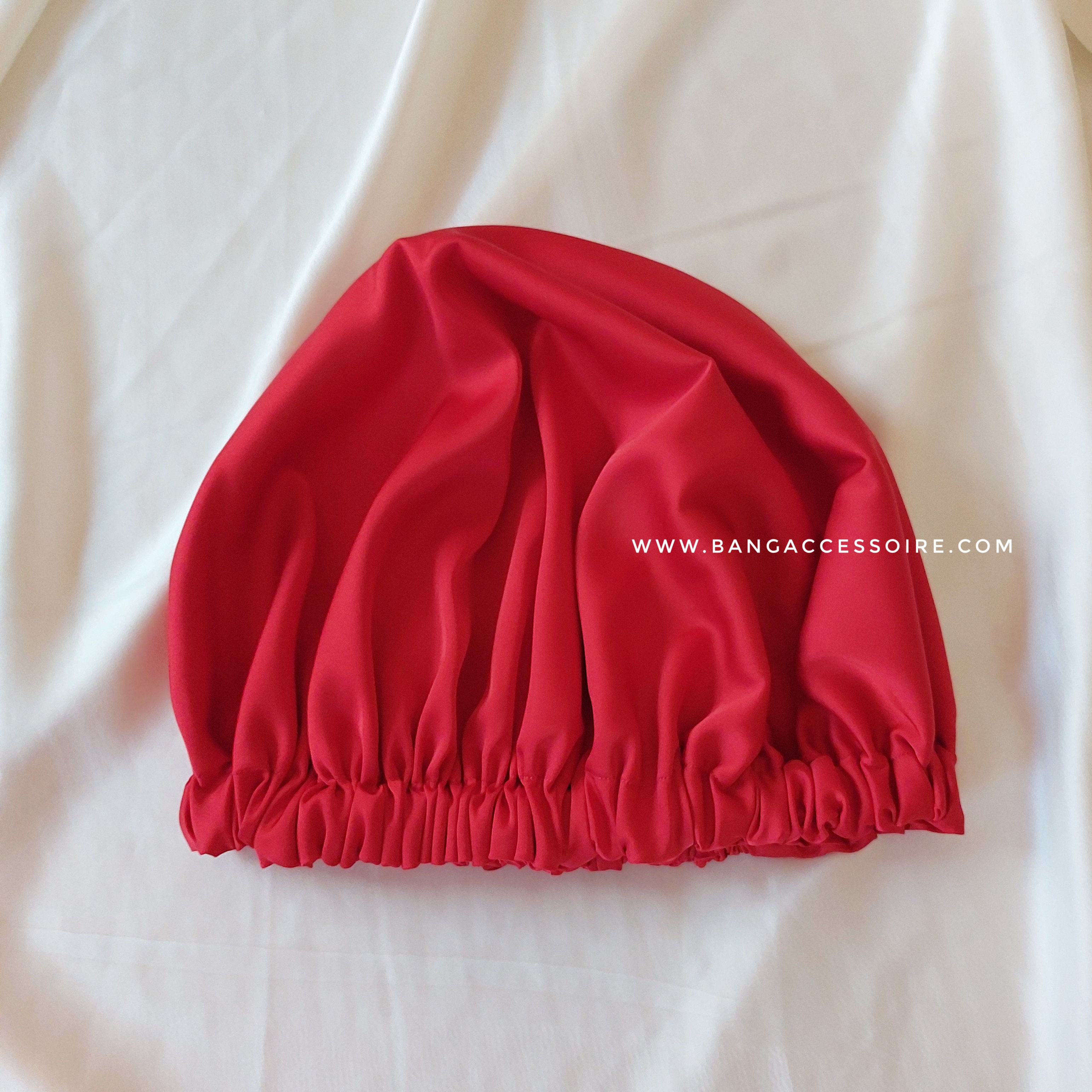 2 Bonnets en satin de soie double face réversible + 2 Chouchous