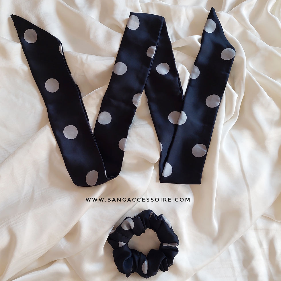 Miniature : Chouchou avec Ruban Large ( Satin de soie )