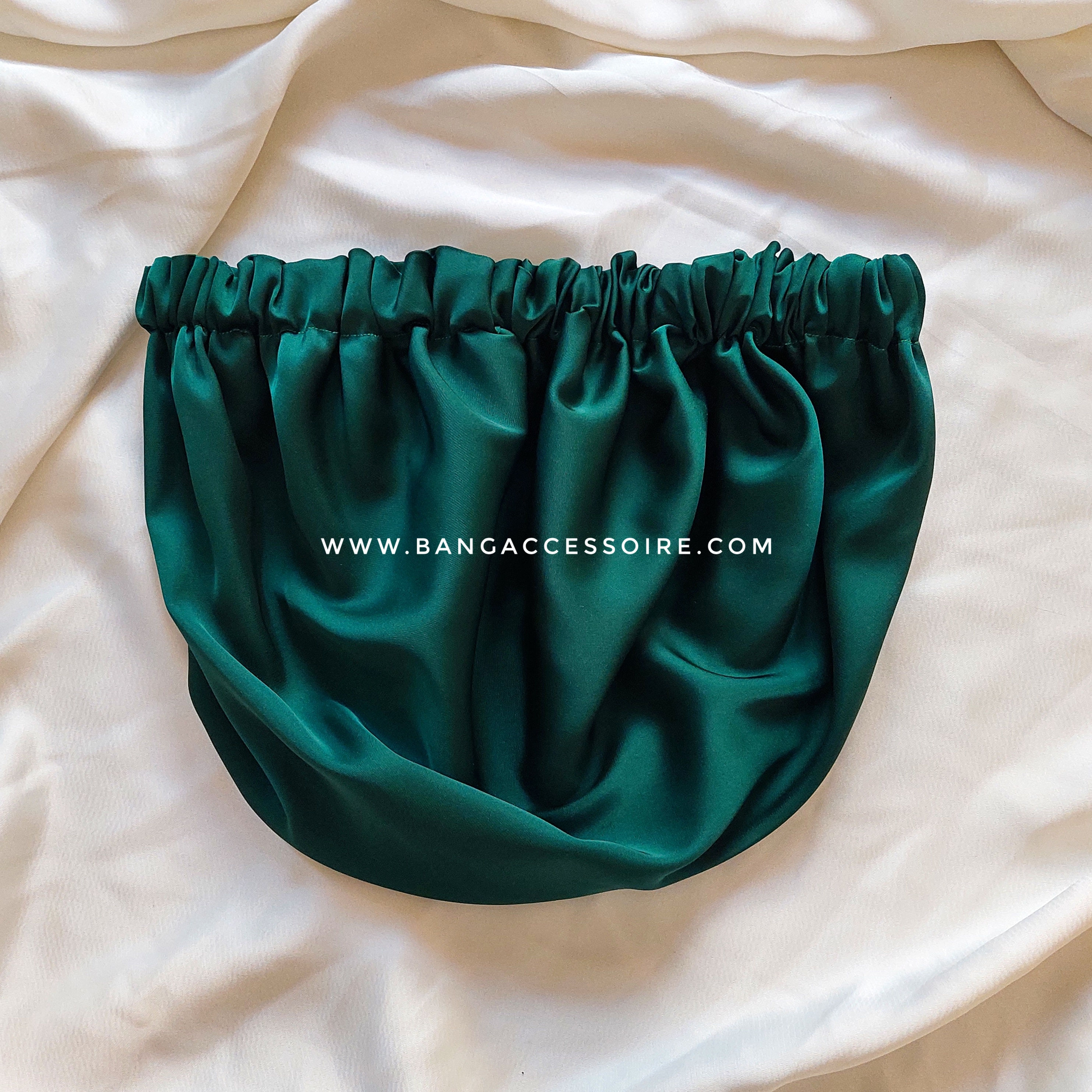 Bonnet en satin de soie double face réversible + 1 Chouchou