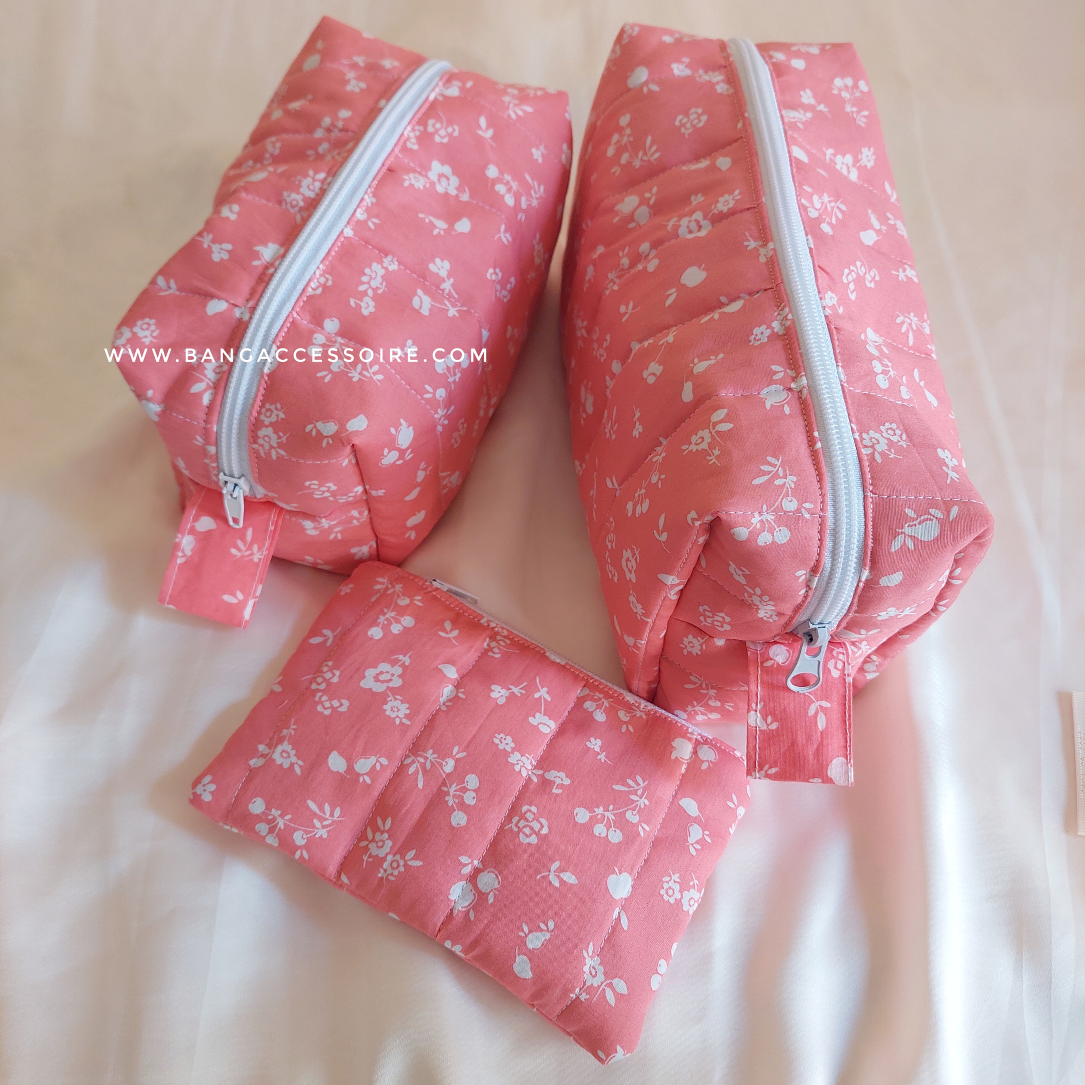 Set de 3 Trousses Matelassées Tailles S, M & L  Handmade