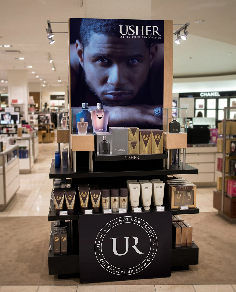 usher display Macys 