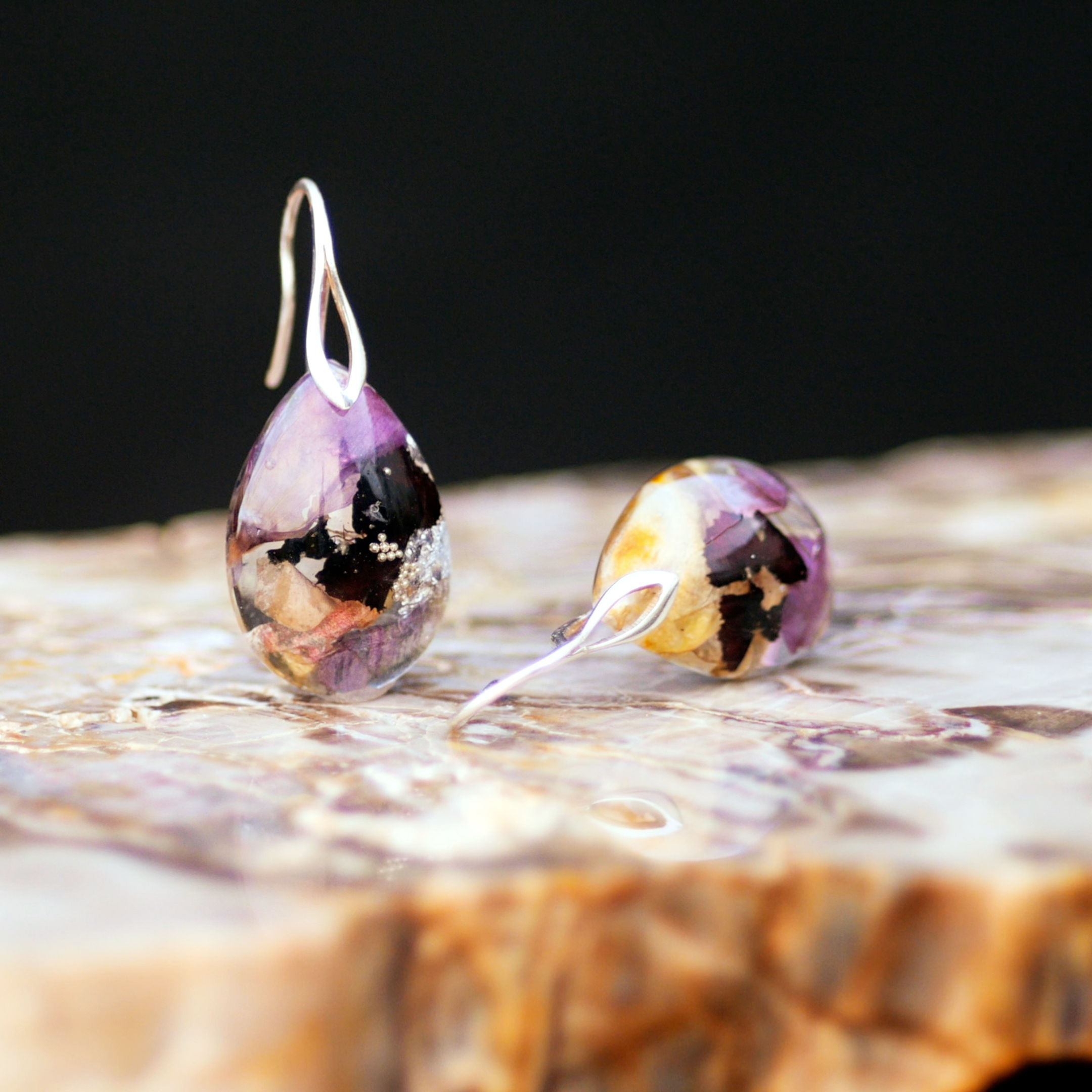 Náušnice zo svadobnej kytice - malé slzičky, šperk zo svadobnej kytice