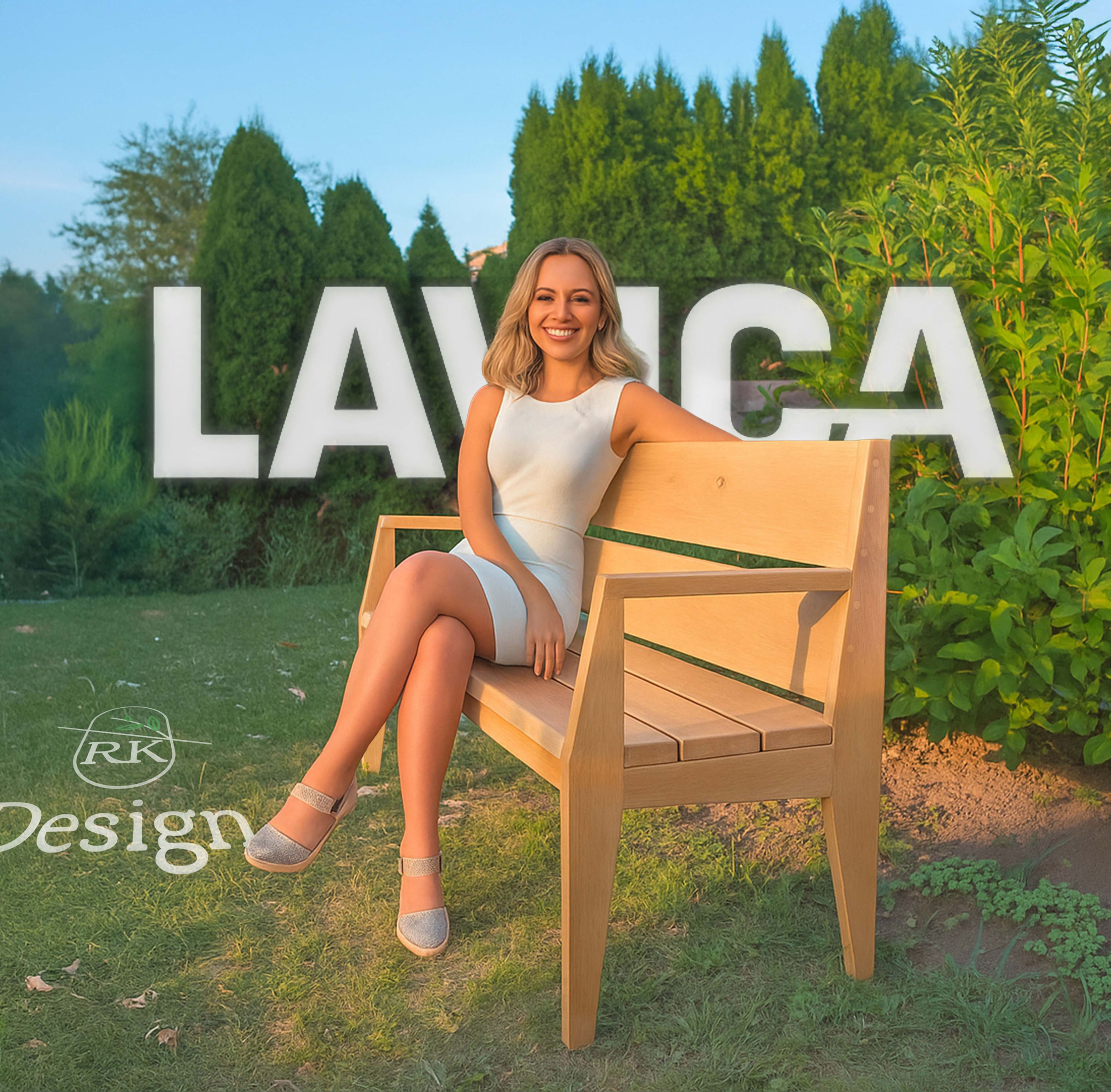 Jednoduchá moderná lavica z dubového dreva