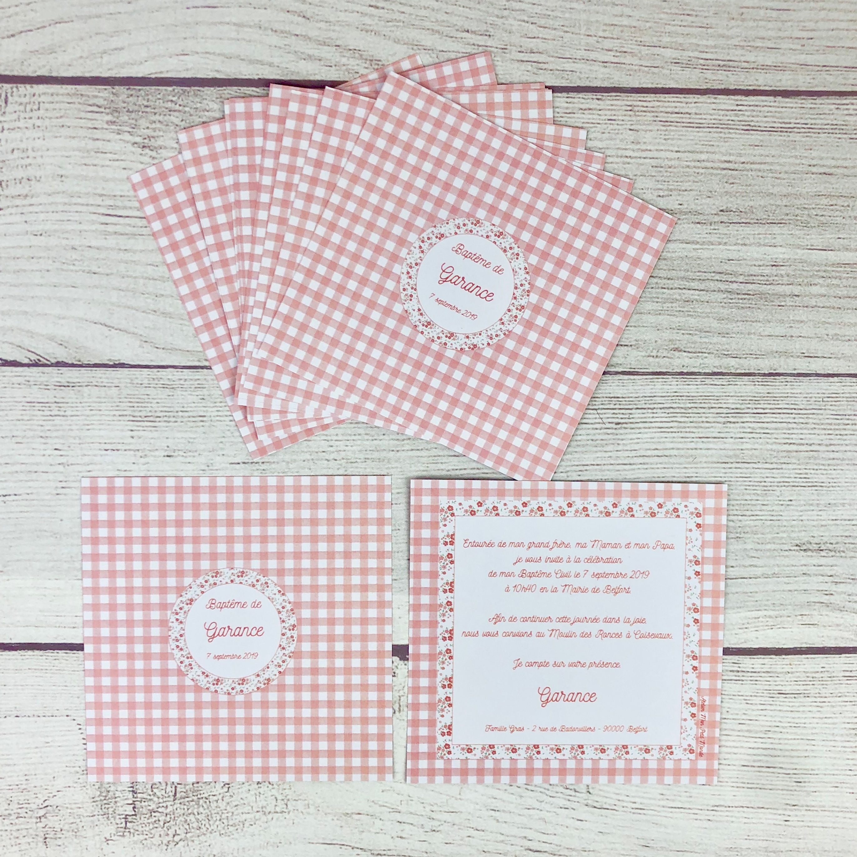Faire-part Baptême Vichy