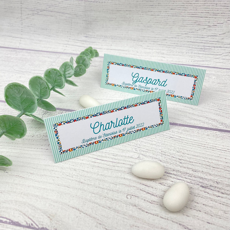 Miniature : Marque places Rayures et Liberty couleur au choix