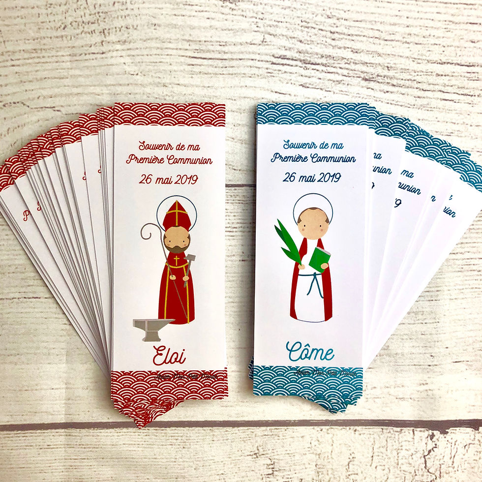 Miniature : Signets Religieux motif japonais, cadeau d'invités baptême communion