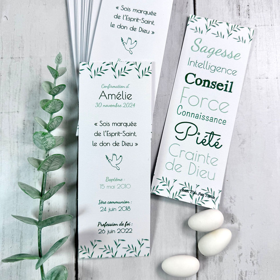 Miniature : Signets de Confirmation 7 dons de l'Esprit Saint