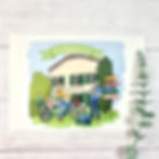 portrait de famille devant maison