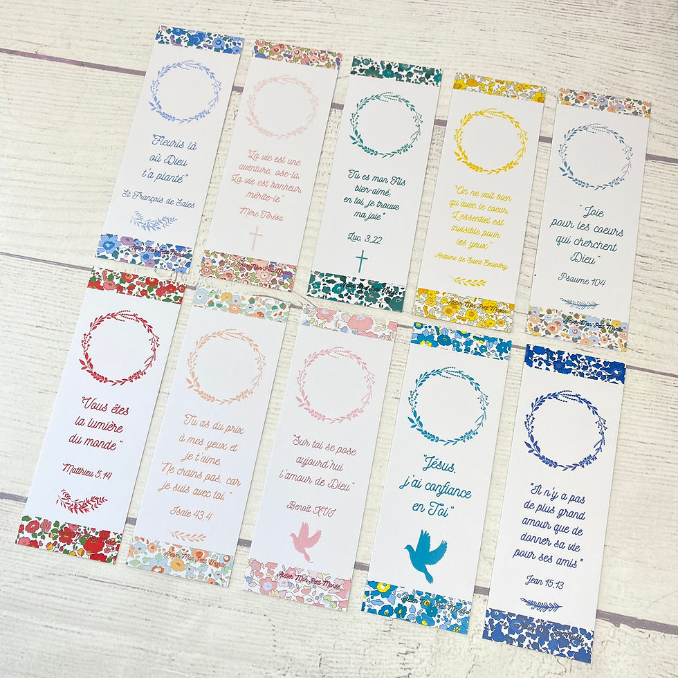 Lot de signets religieux Liberty personnalisables