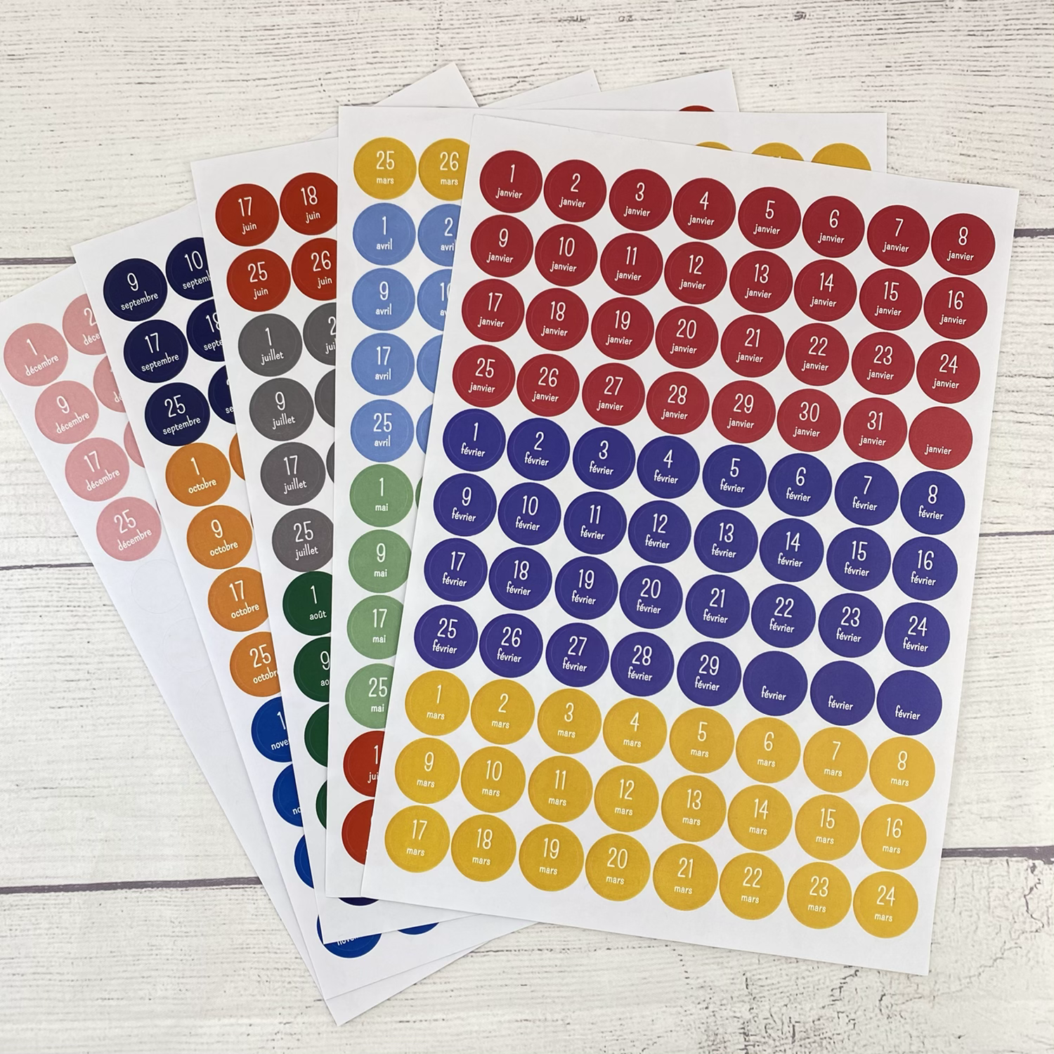 Planches de 88 Stickers ronds 20 mm