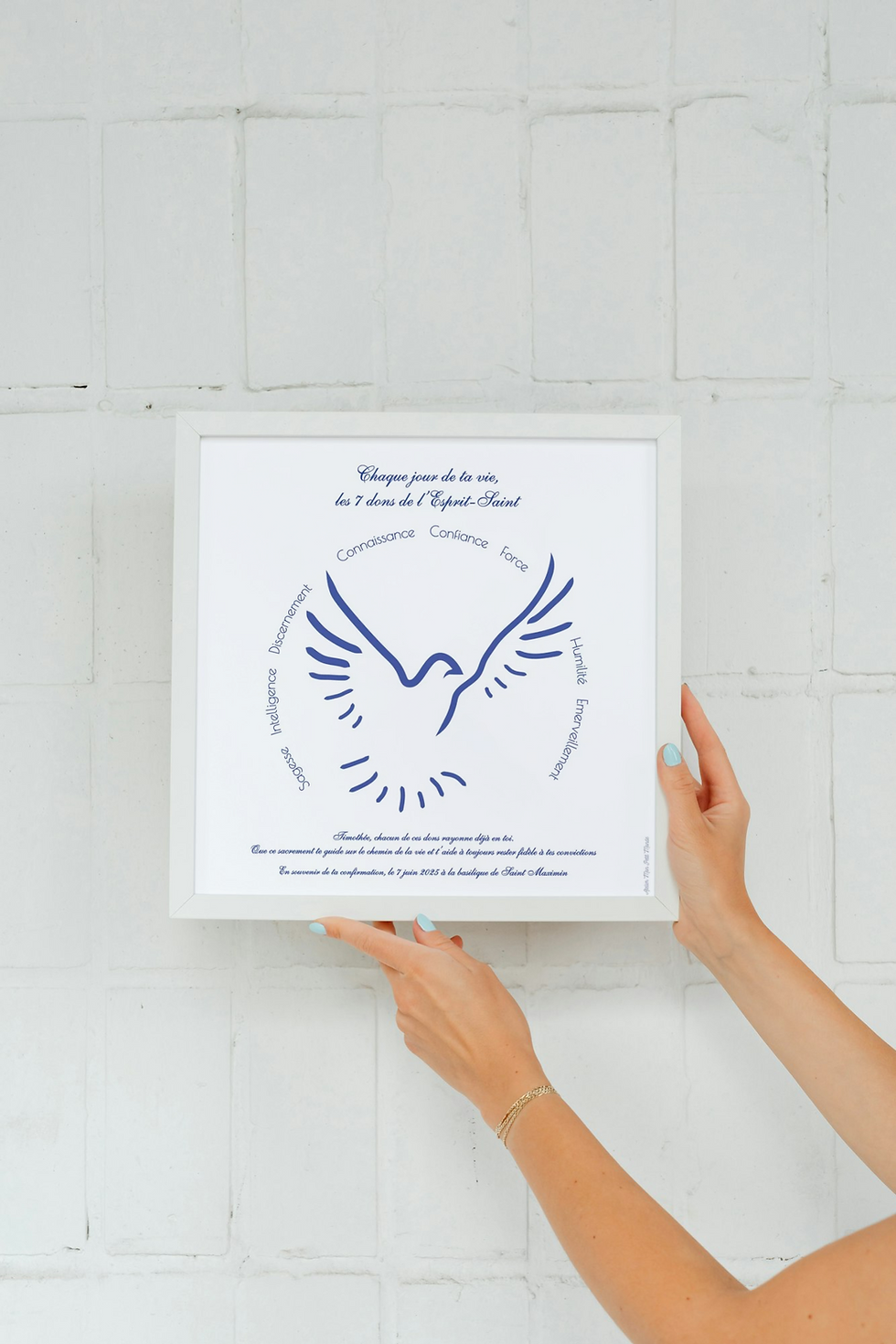 Miniature : Affiche 7 dons de l’Esprit Saint et Colombe, cadeau confirmation personnalisé