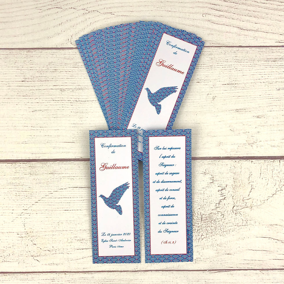 Miniature : Signets Religieux motif japonais, cadeau d'invités baptême communion