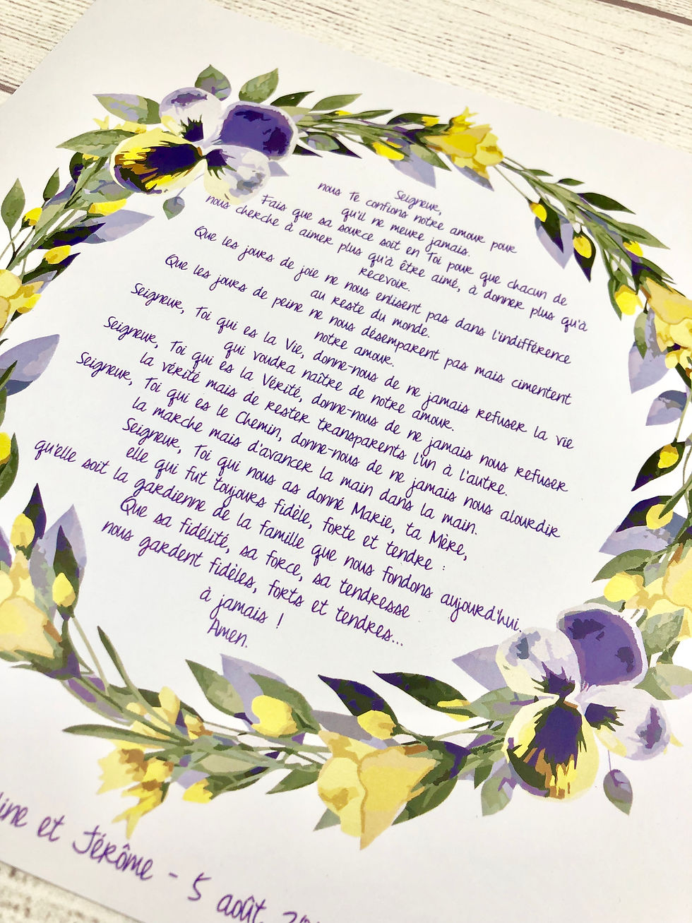 Affiche Prière des époux Couronne de pensées