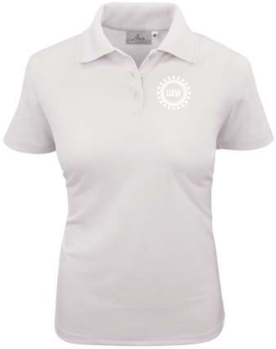 Thumbnail: AKWA 144-PTM Ladies' Poly Ottoman Polo Embroidered UAW Wheel