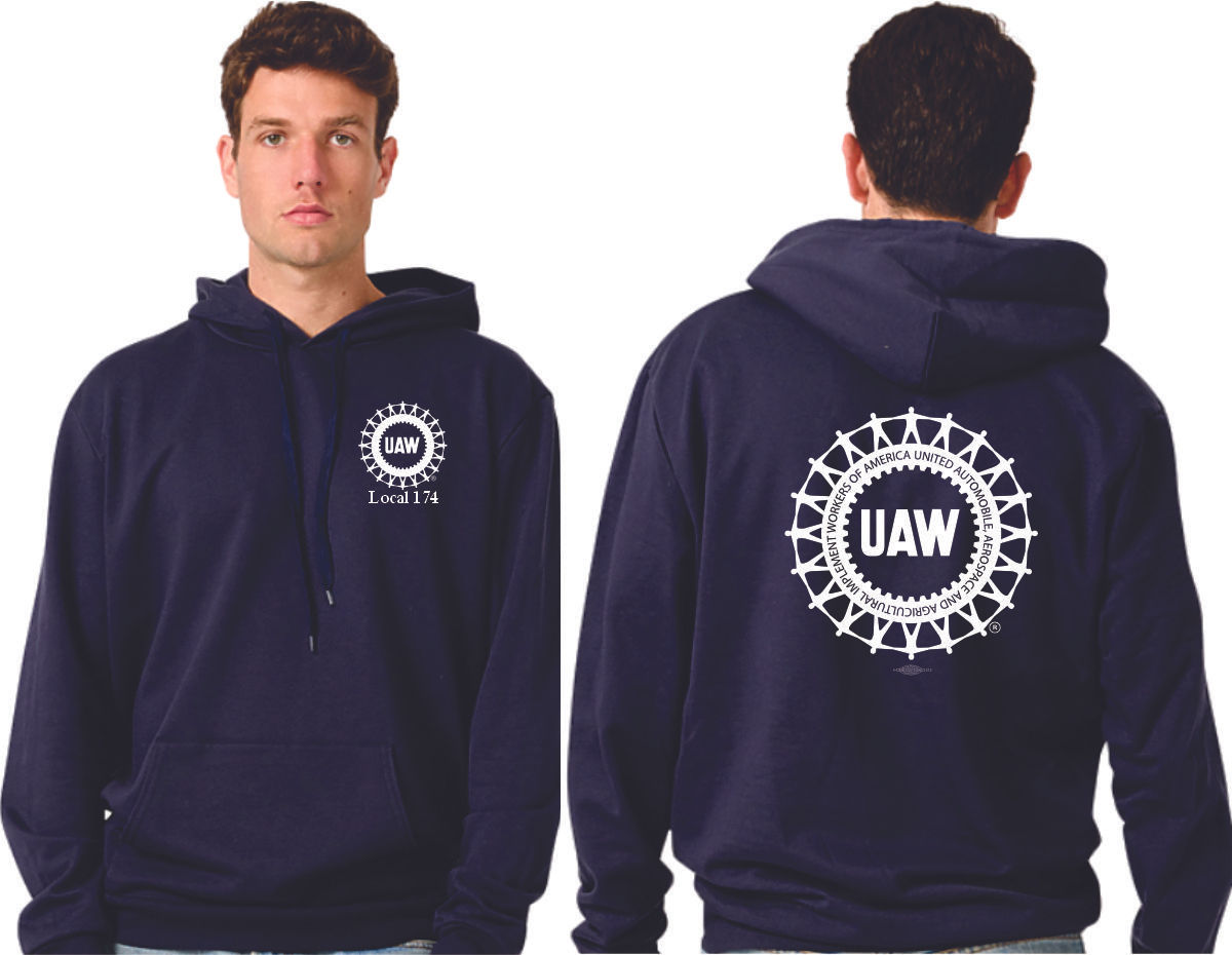 UAW Local 174 (Unisex) Navy Pullover Hoodie