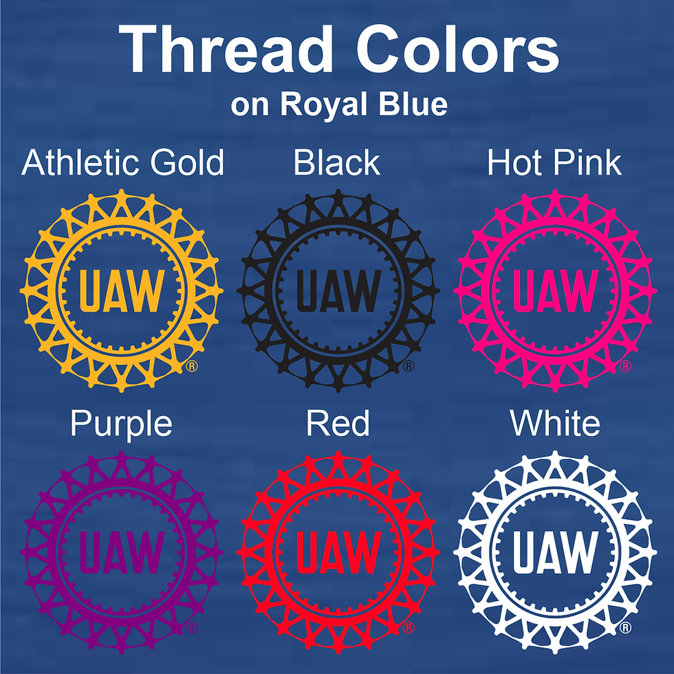 Thumbnail: AKWA 380-TSJ Ladies' Tiger Stripe Y-Placket Polo Embroidered UAW Wheel