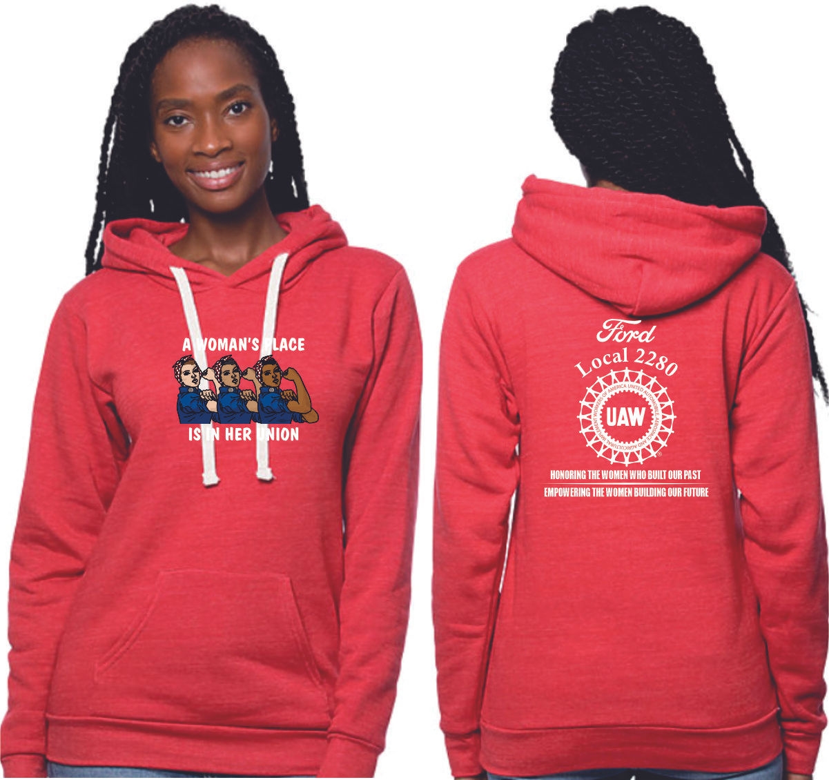 UAW Local 2280 Honoring the Women (Unisex) Red Pullover Hoodie