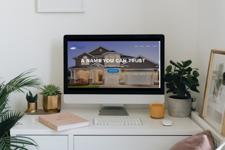 Title insurance agency website on Mac desktop computer