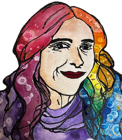 Rainbow Self-Portrait by Rebecca Krug Art captures the beauty of color, self-reflection, and emotional expression. Created wi