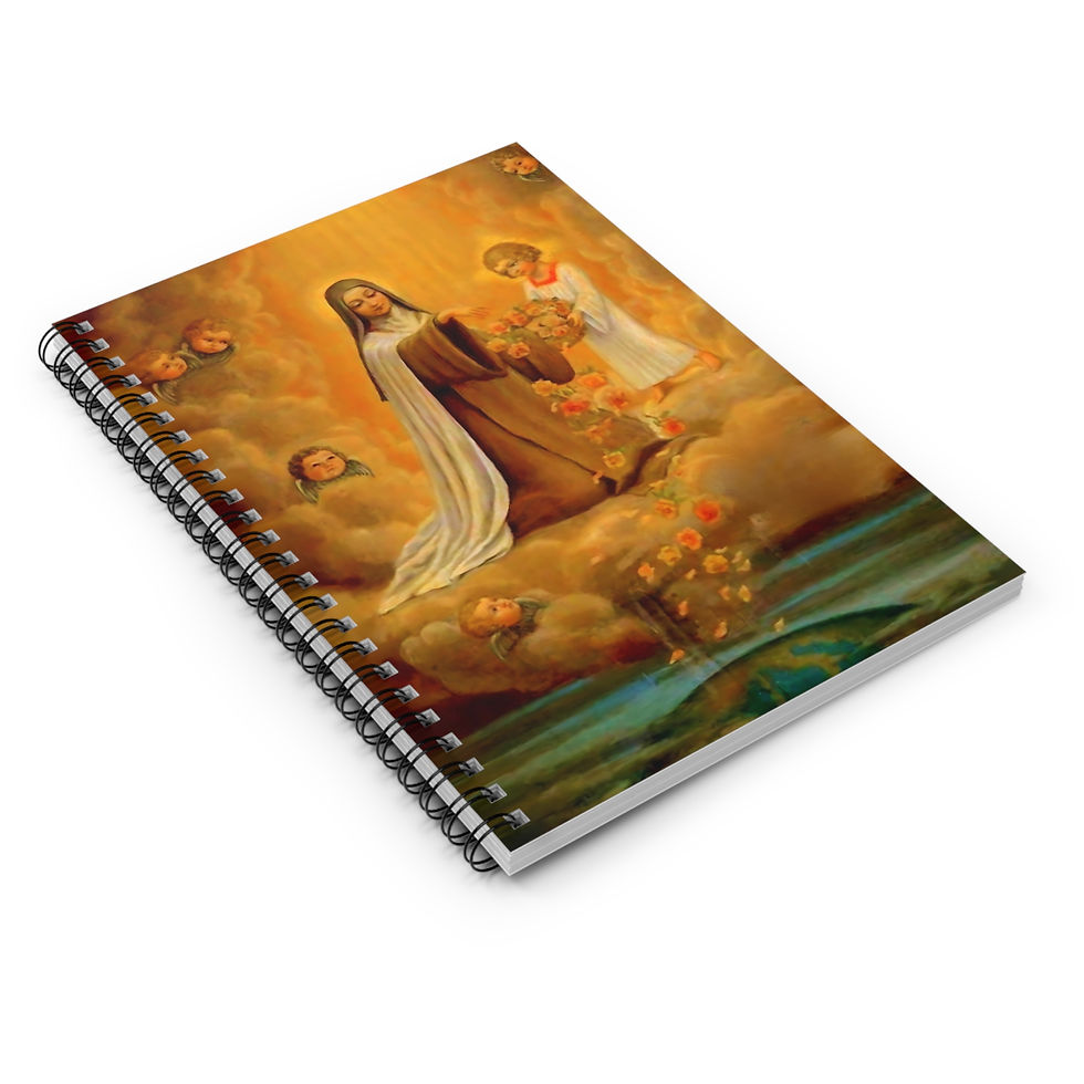 Thumbnail: St. Thérèse of Lisieux "Shower of Roses" Spiral Notebook