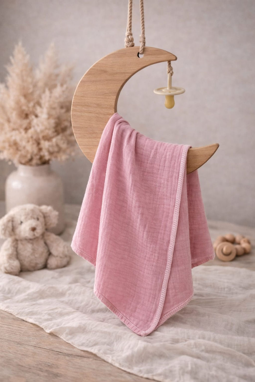 Miniature : Lange bébé personnalisé en gaze de coton – Prénom de bébé