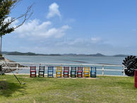Relaxing by the sea, chairs and seaside view