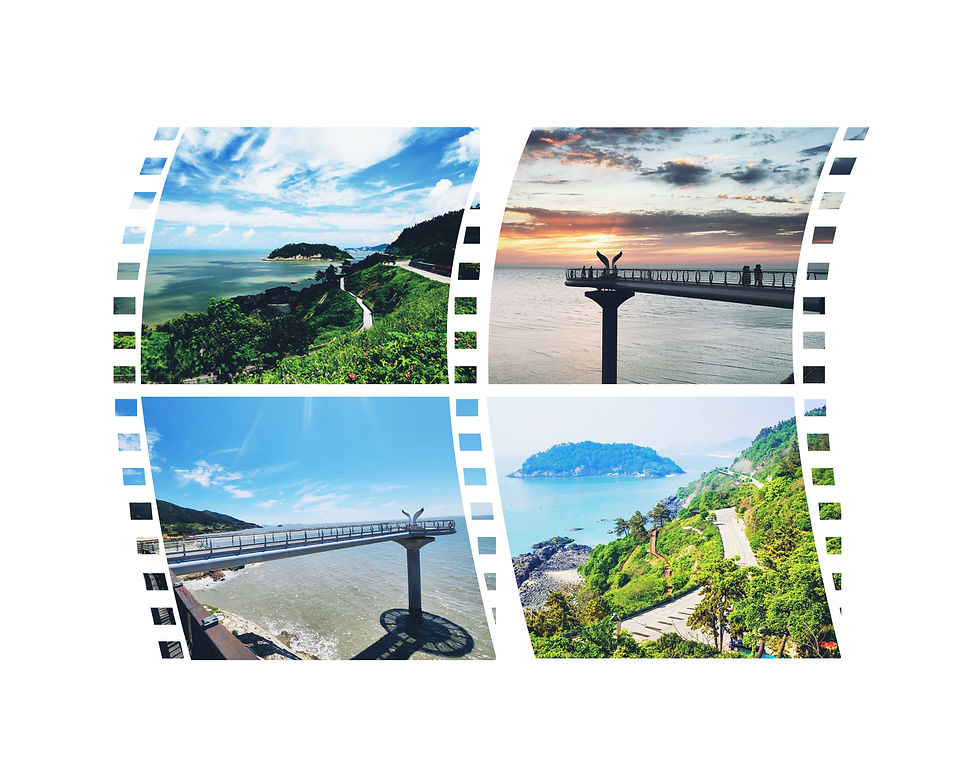 Noeul Observatory and overview of the Baeksu coastal road.