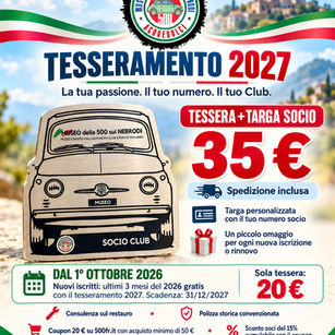 Dal 1° ottobre parte il tesseramento 2027: entra nella famiglia del Museo della 500 sui Nebrodi