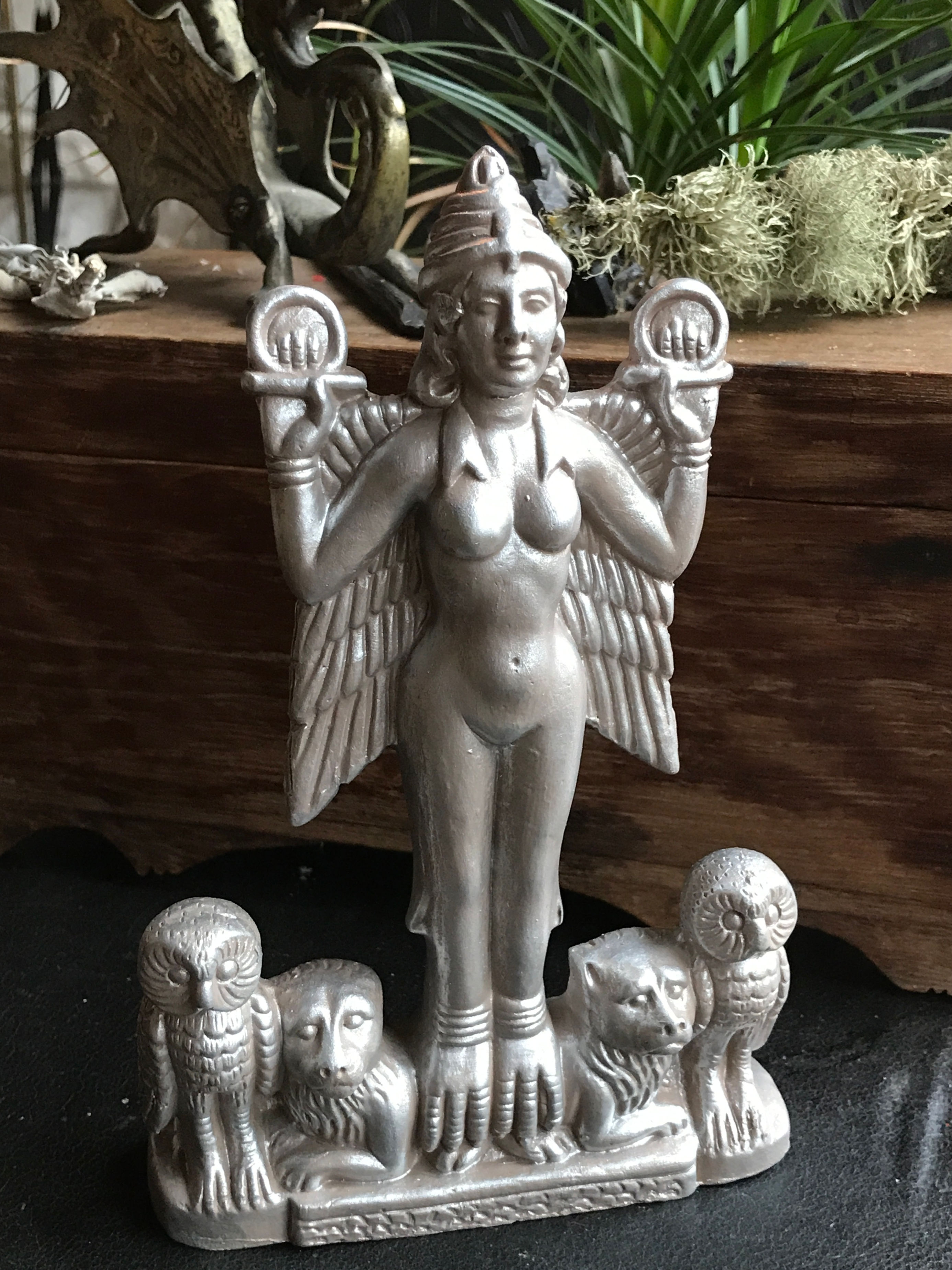 Queen of the Night~ Inanna~ Lilith Statue-Ganges River Clay