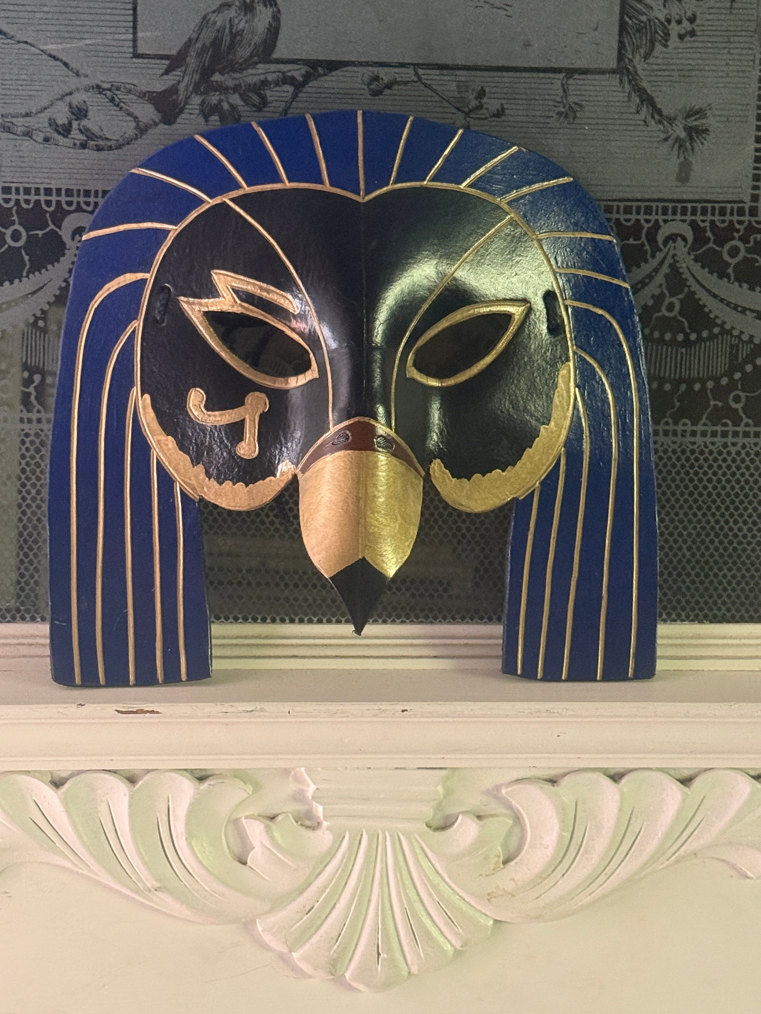 Handmade Egyptian Falcon Mask in Leather