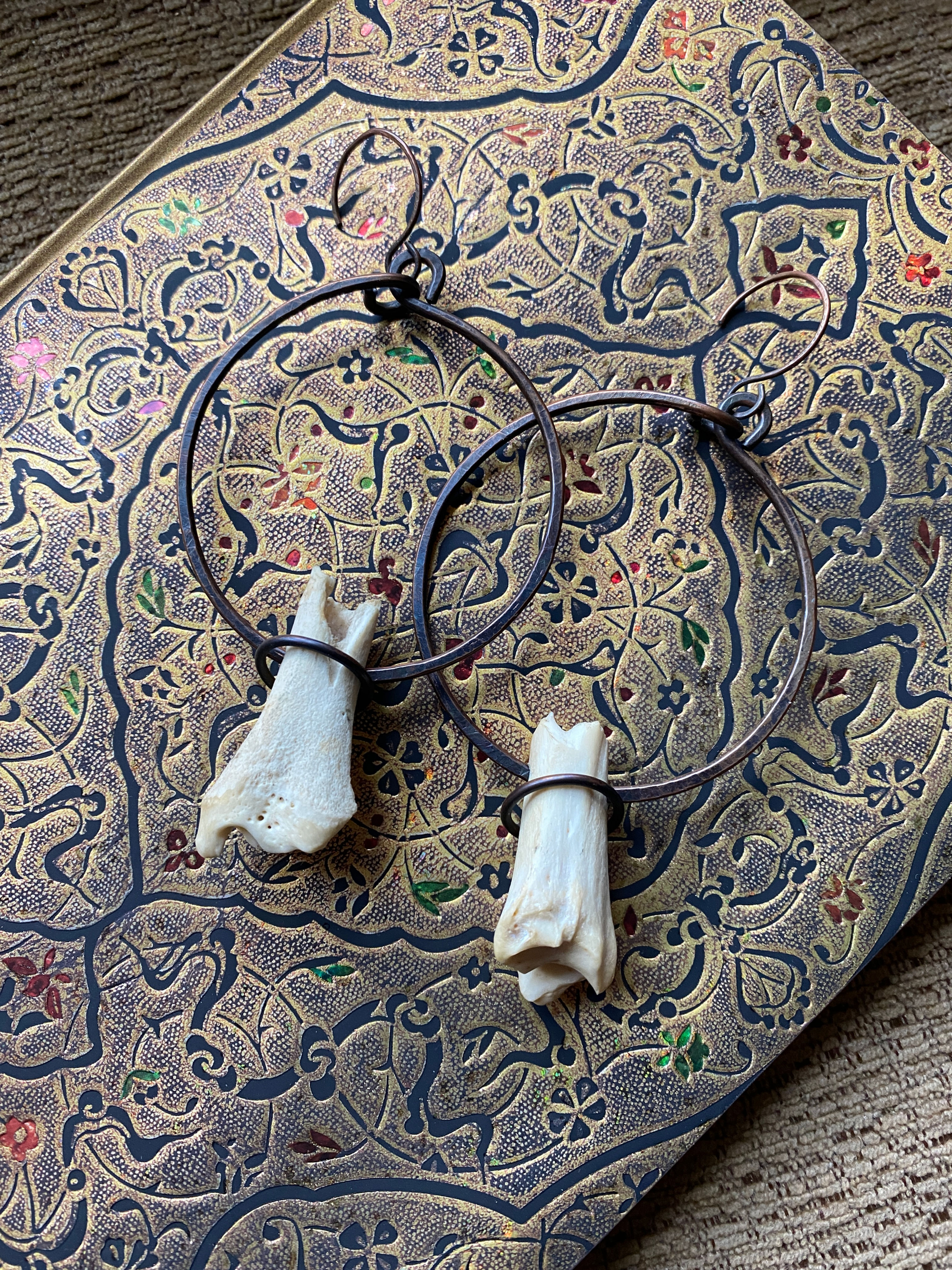 Bone & Wire Earrings~ crafted by Woodland Shrine