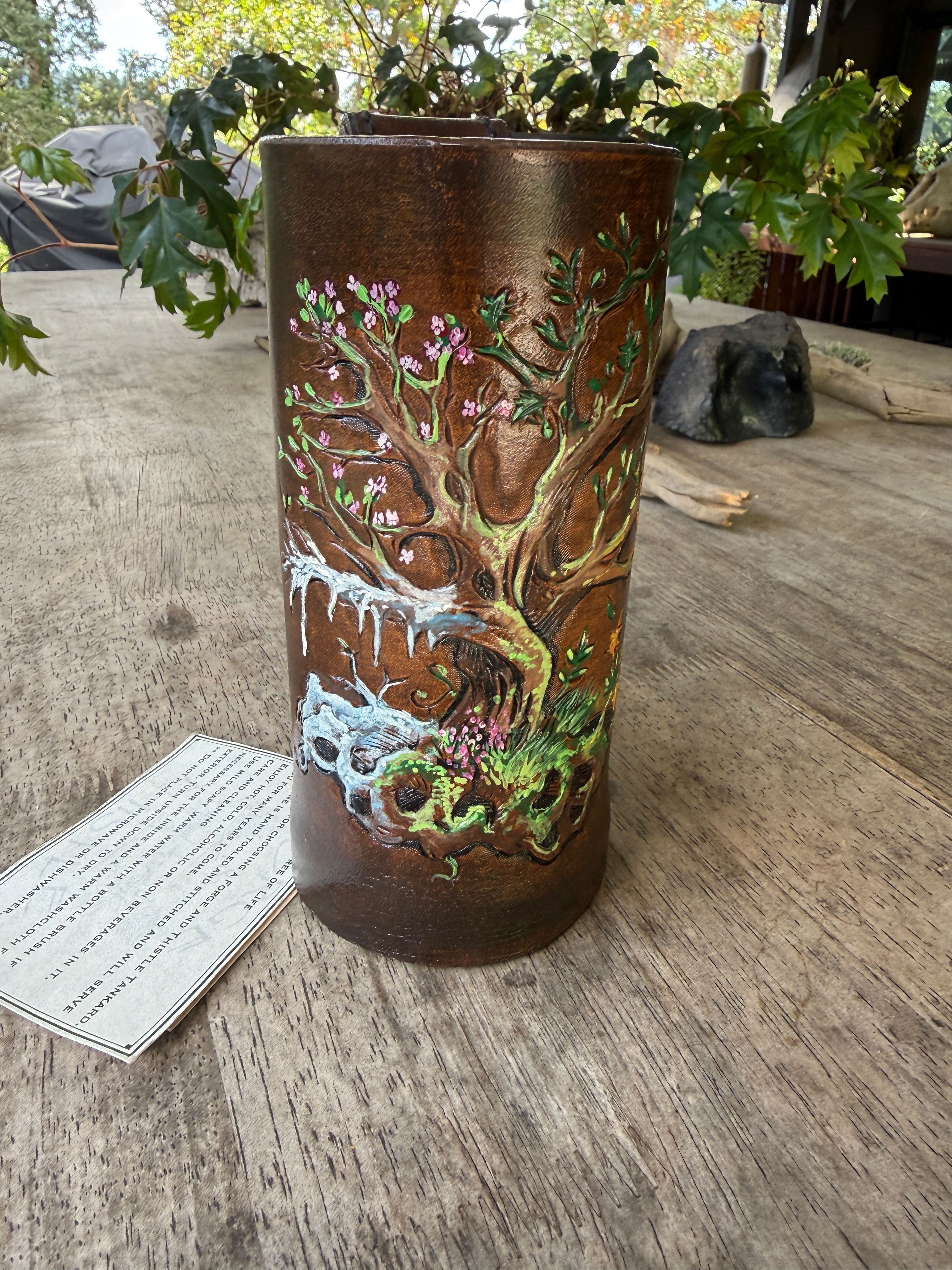 Tree of Life~Leather Tankard Mug