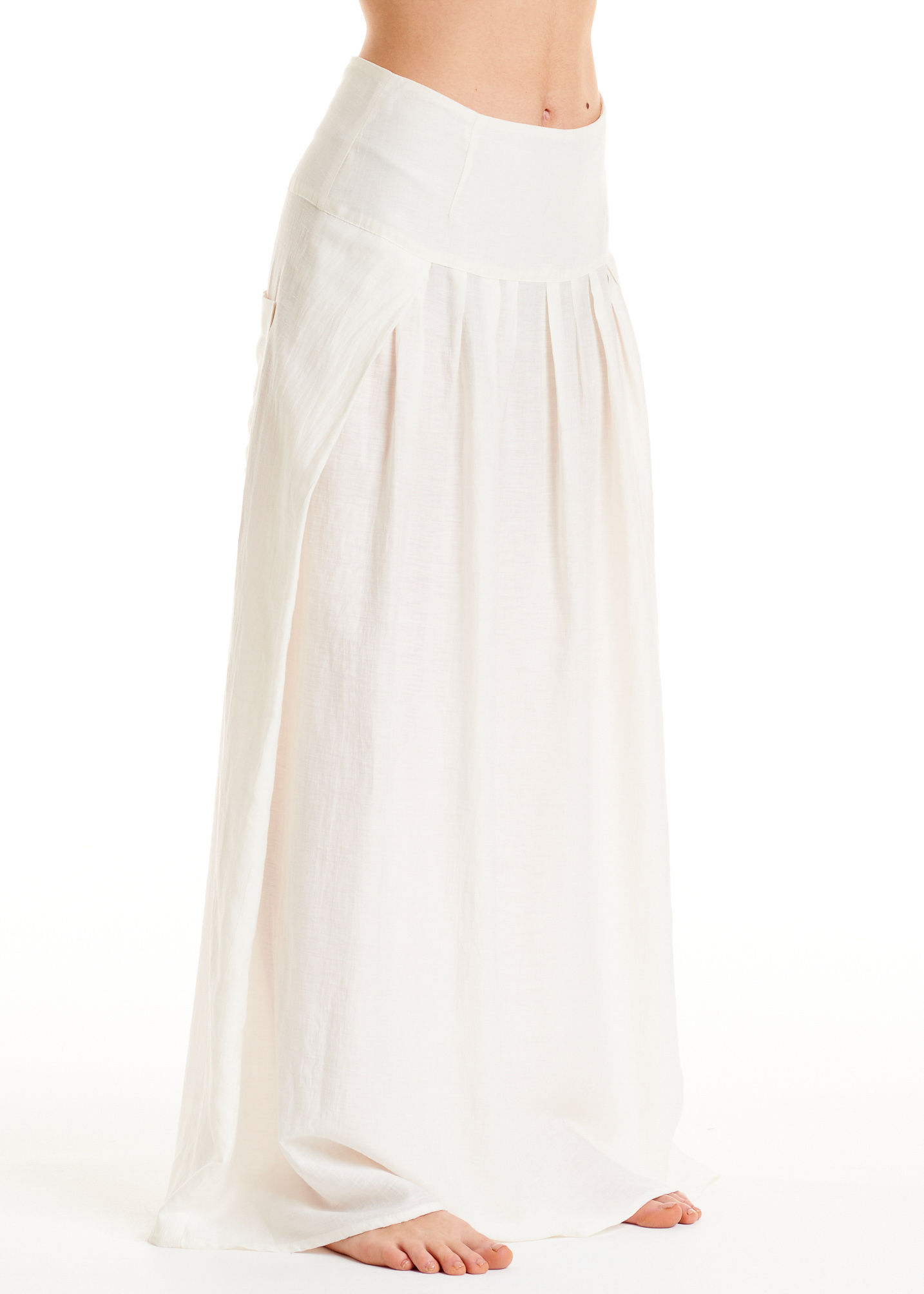 GONNA LUNGA PLISSéE IN TESSUTO GARZATO