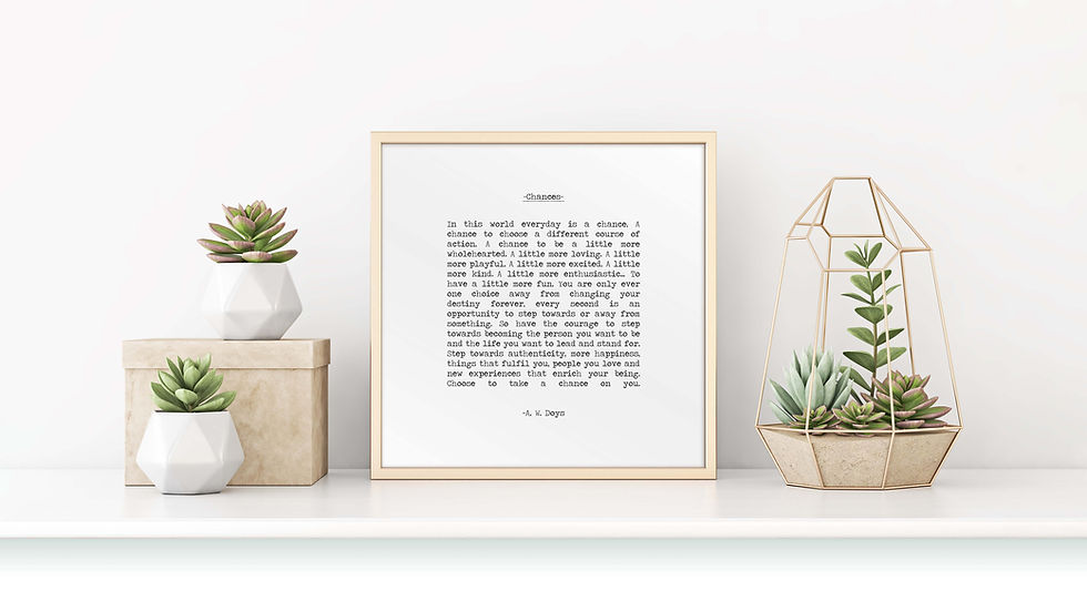 Thumbnail: Take Chances, this wild soul A. W. Doys quote art print
