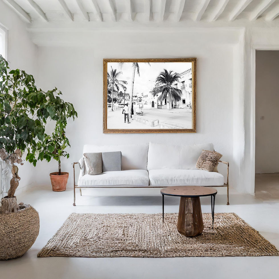 black and white art print of Zanzibar Stone Town Palm Trees by This Wild Soul