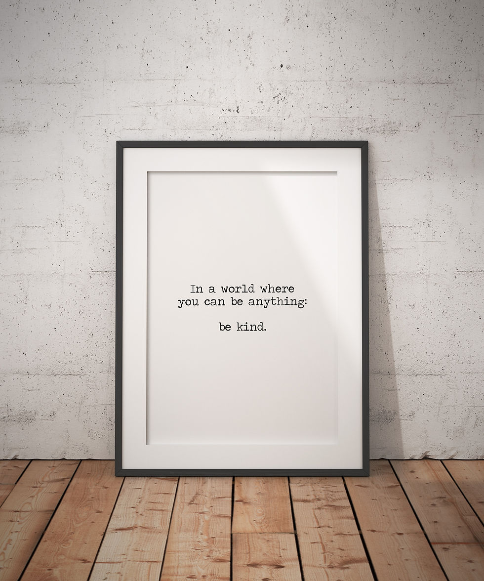 Thumbnail: In a world where you can be anything be kind, quote, art print