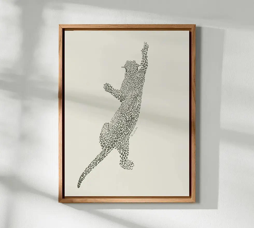 Minimalist Vintage Style Leopard Art Print by This Wild Soul