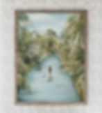 Paddle Boarding Through A Tropical Island Jungle River - Art Print