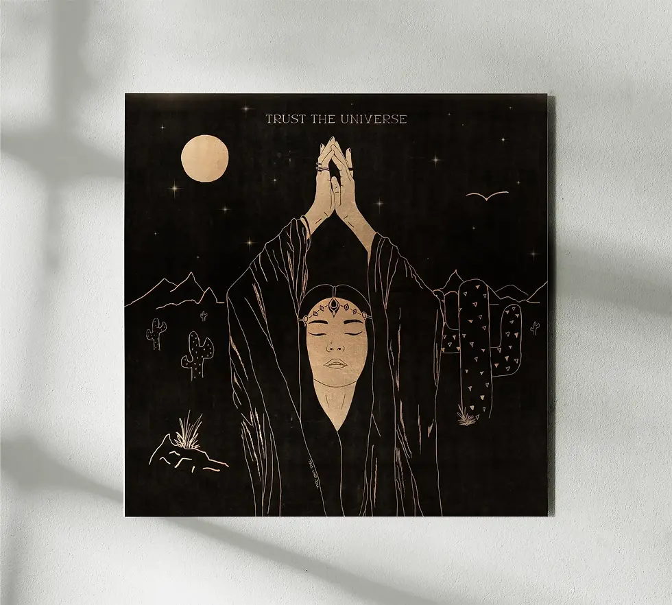 Trust the Universe Tribal Woman Boho Art Print by This Wild Soul