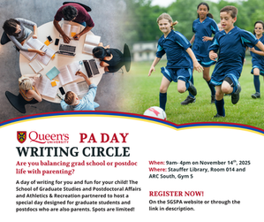 Facebook ad for the PA Day writing circle at Queen's University